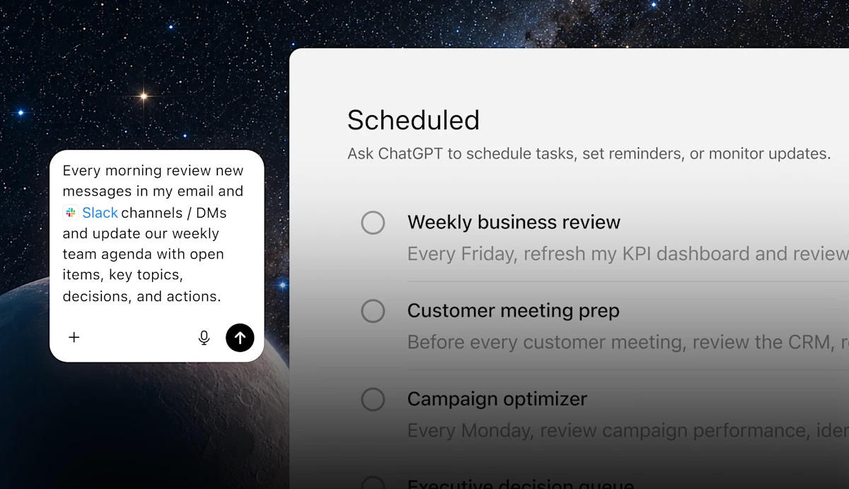 Scheduled tasks