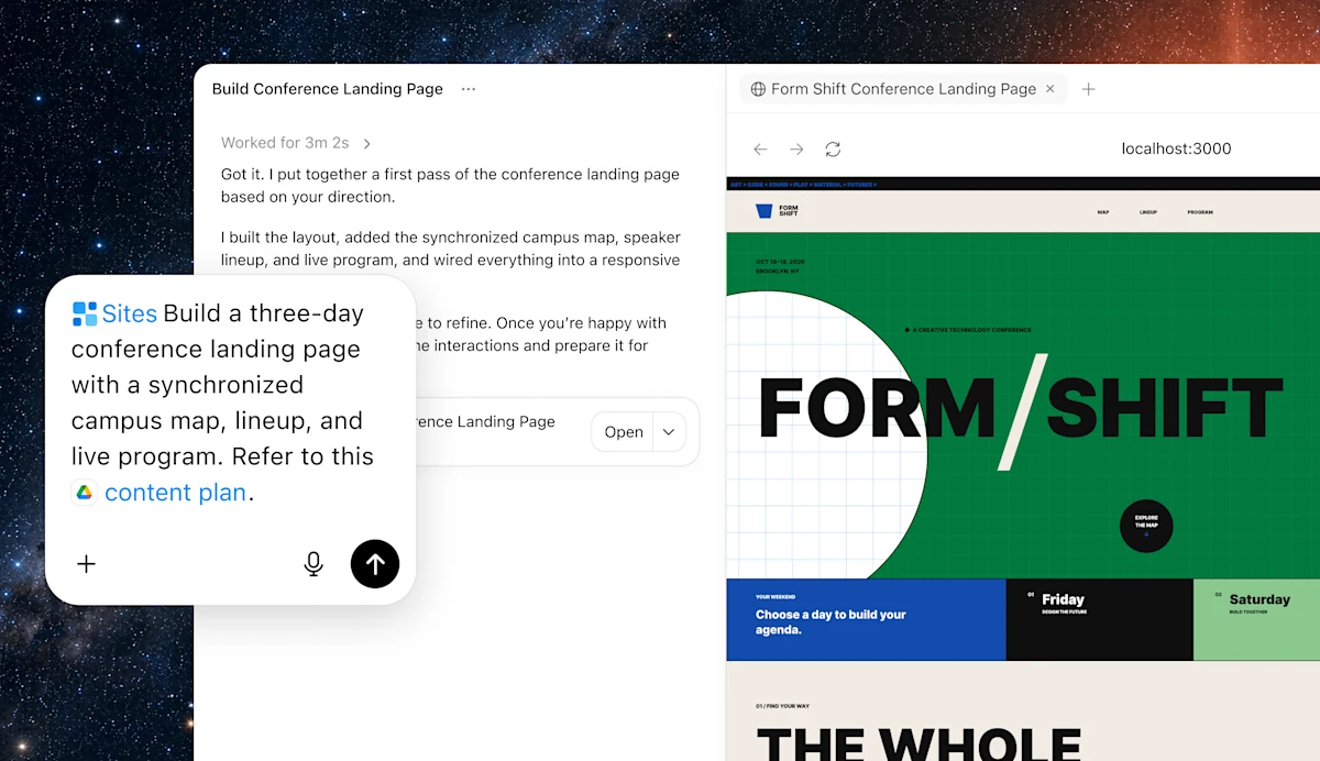 Sites website-building demo