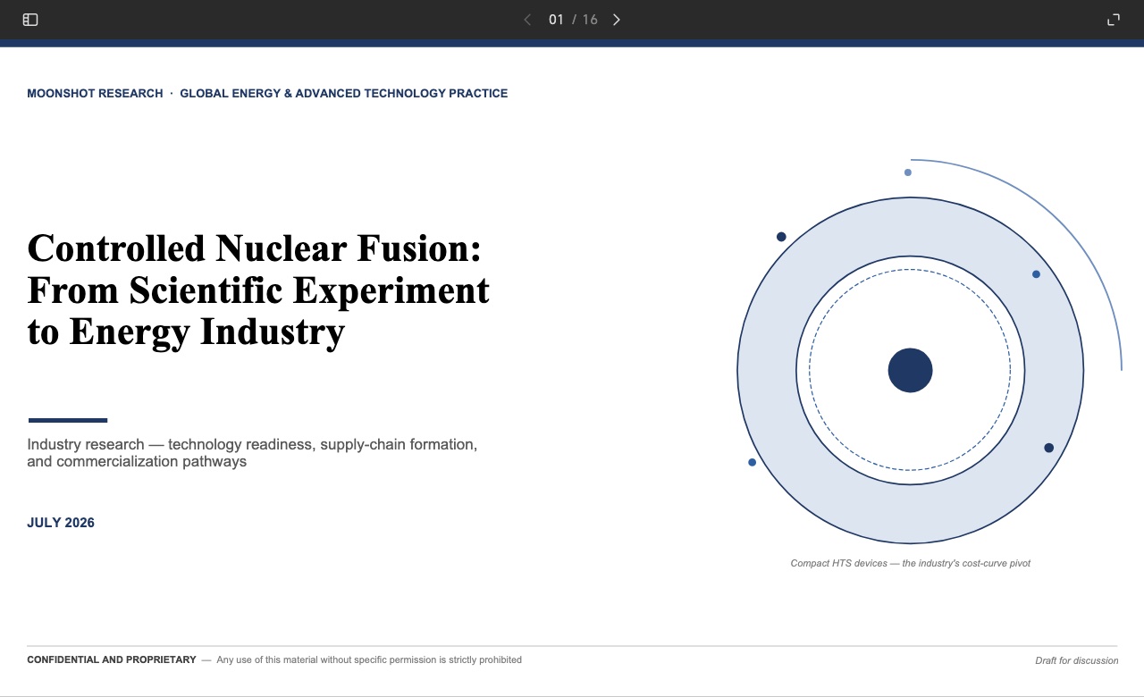 Cover page of the fusion energy industry report