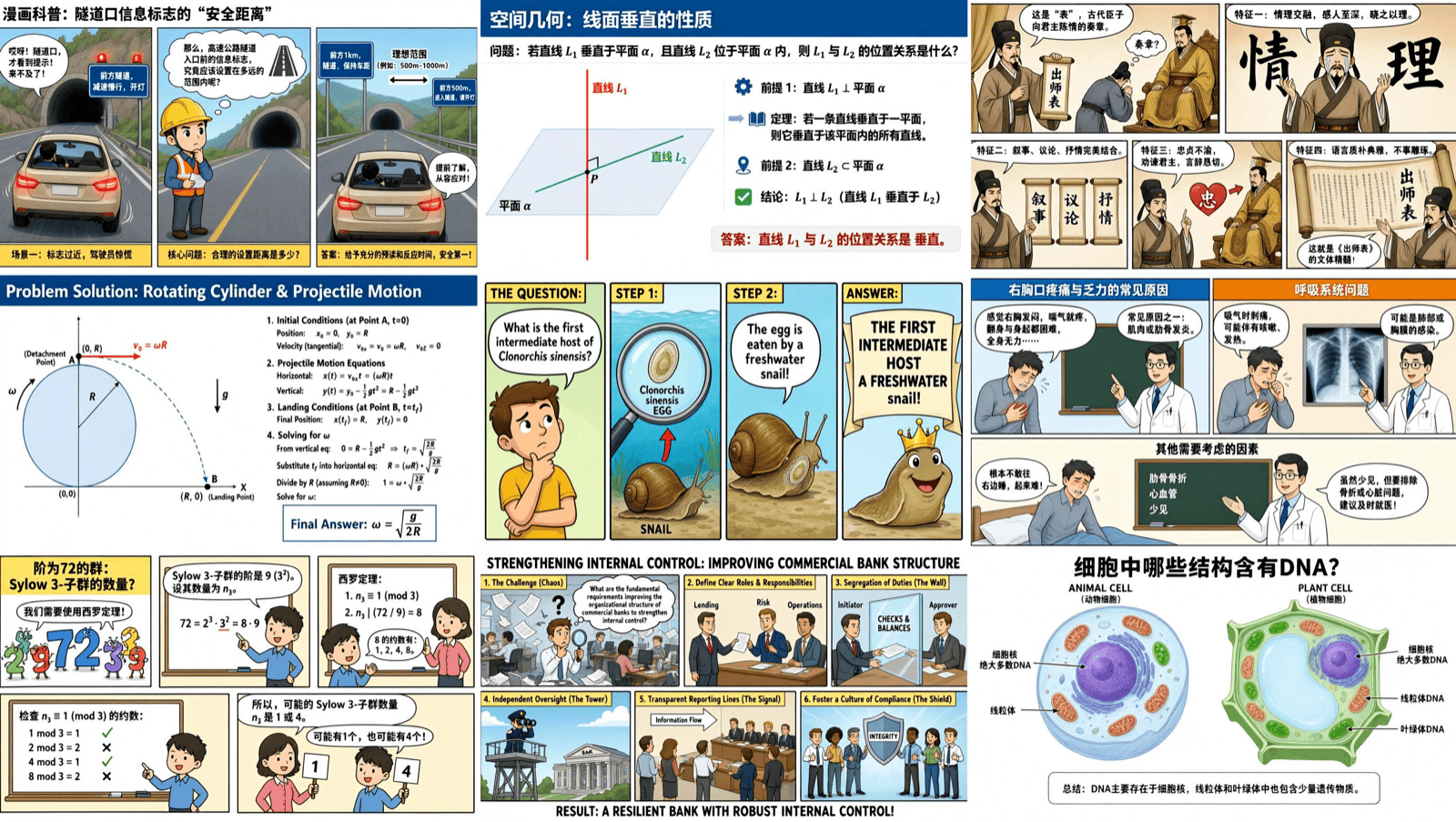 Qwen-Image-3.0が一度に生成した3×3グリッドの複雑なインフォグラフィック