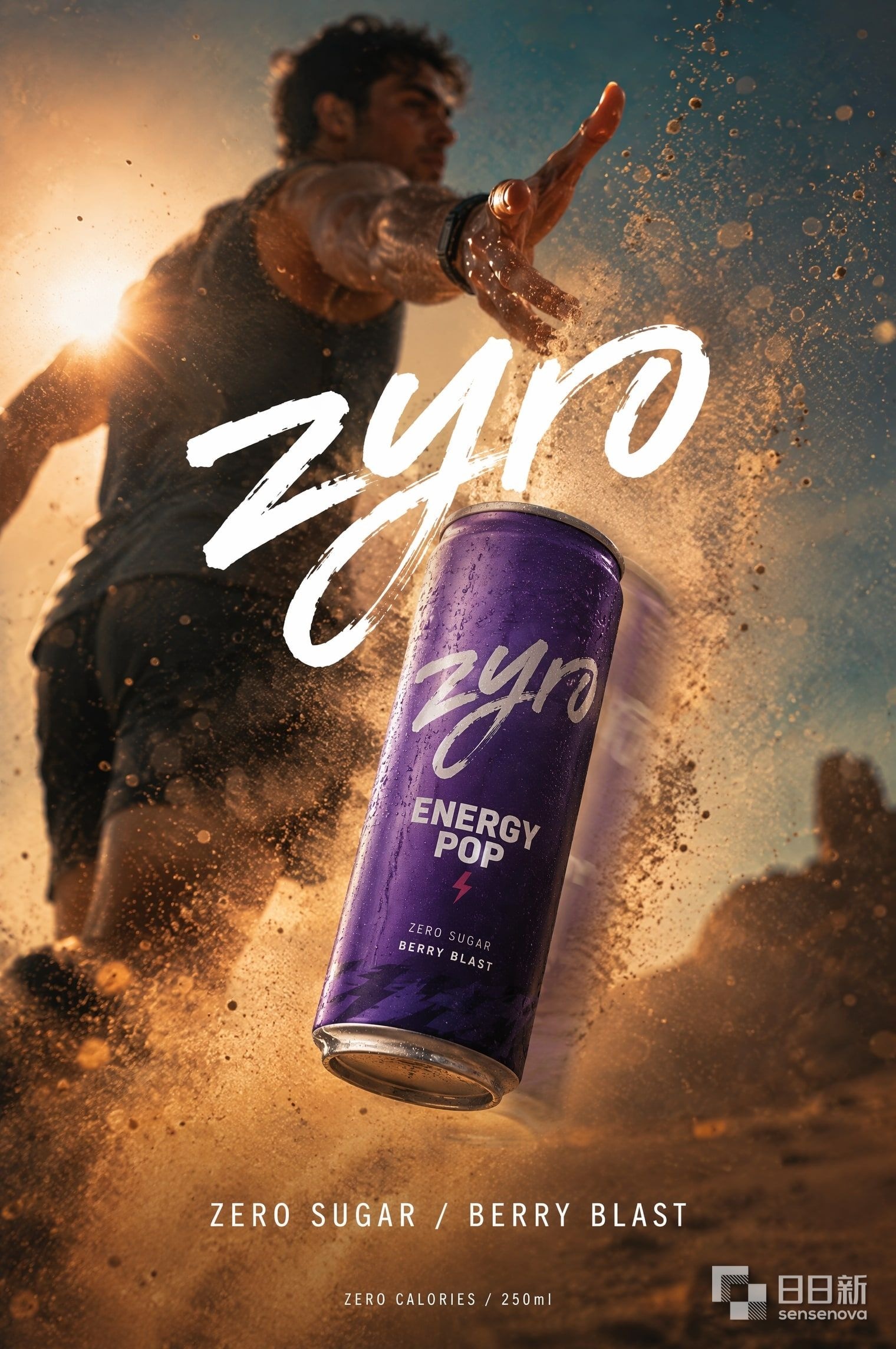 Zyro エナジードリンクの広告ポスター